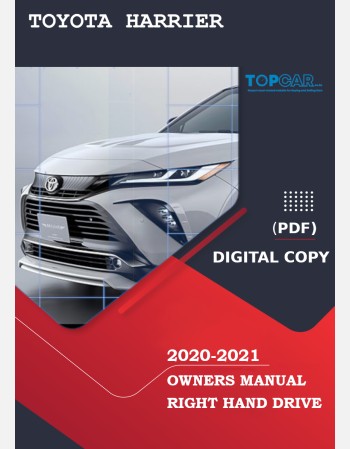 toyota harrier 2020-2021 owners manual in english